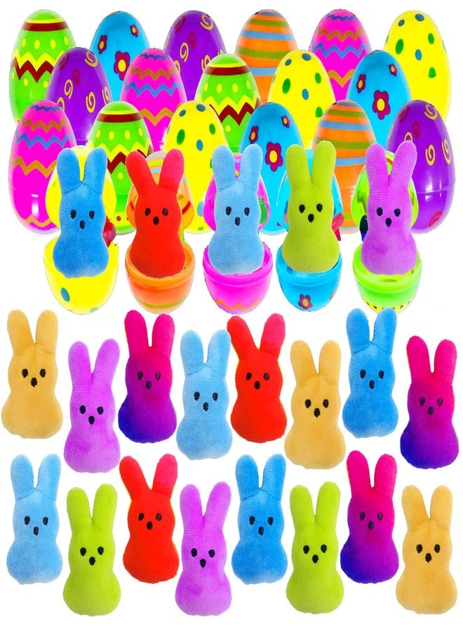 Cherislpy 24 Pcs PreFilled Easter Eggs with Plush Bunny Toys Animals Keychain Decoration Stuffed Toy Great for Kids Boys Girls Toddler Easter Basket Stuffers Egg Fillers - Image 1